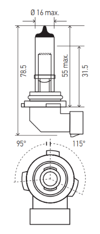 HELLA 12V 55W H12 Light Bulb