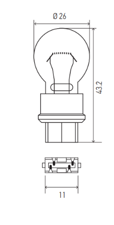 HELLA 12V 27W W2.5X16D P27W Light Bulb