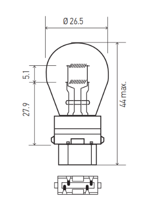 HELLA 12V 27/7W W2.5X16Q P27/7W Light Bulb