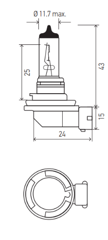 HELLA 12V 35W PGJ19-1 H8 Light Bulb