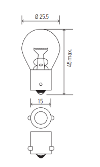 HELLA 12V 21W BA15S P21W Light Bulb