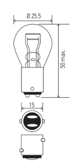 HELLA P21/5W 24V 21/5W BAY 15D Light Bulb