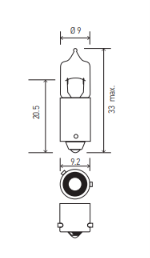 HELLA 12V 6W BAX9S H6W Light Bulb
