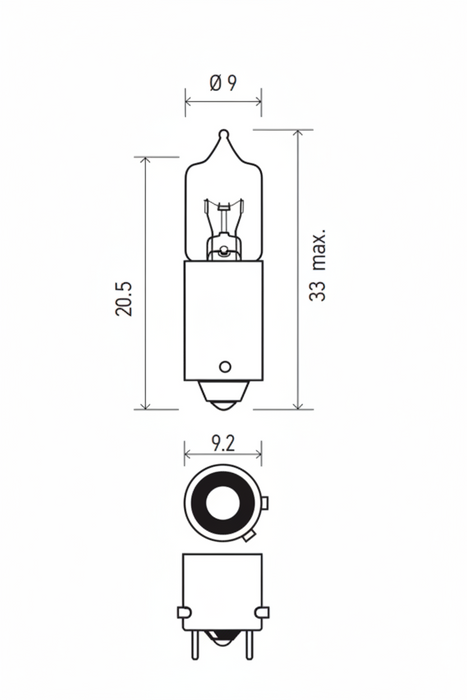 HELLA 12V 6W BAX9S H6W Light Bulb