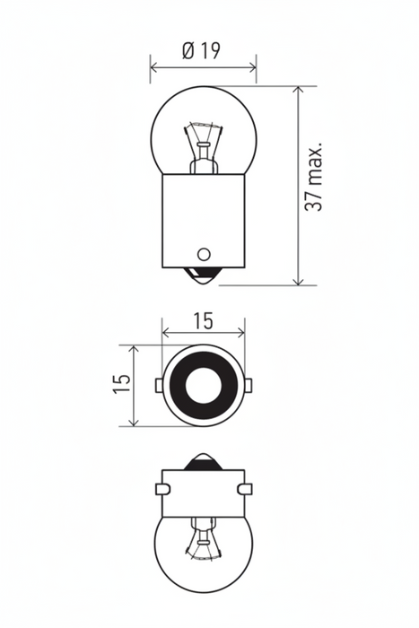 HELLA R5W 12V 5W BA15S Light Bulb