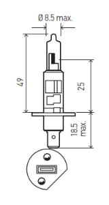 H1 12V 55W HELLA BULB