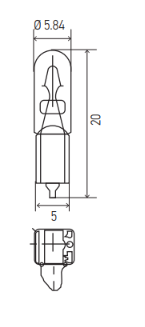 HELLA 12V 1.2W W2X4.6D Light Bulb