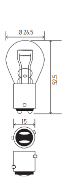 HELLA 12V 21/4W BAZ15D P21/4W Light Bulb