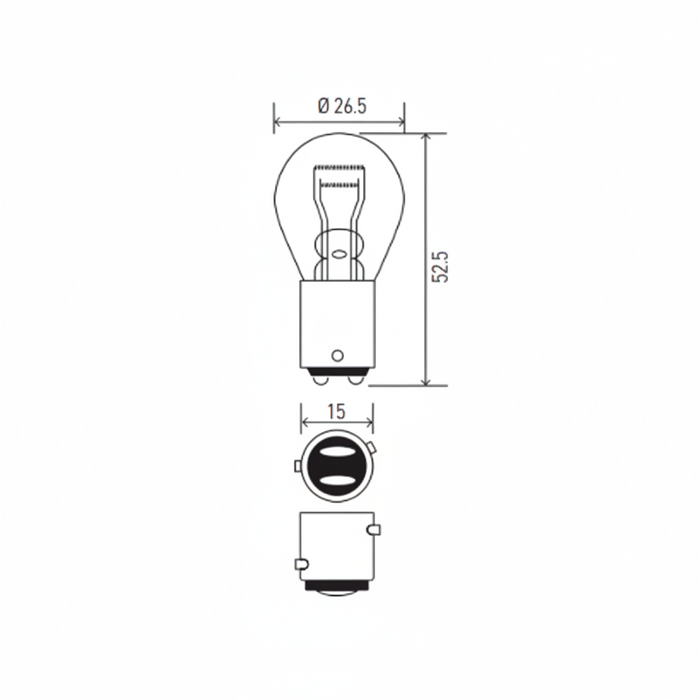 HELLA 12V 21/4W BAZ15D P21/4W Light Bulb