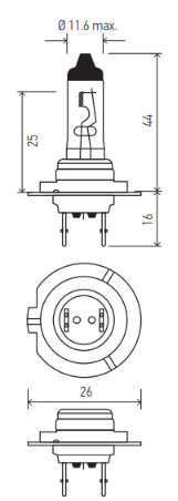 HELLA 12V 55W PX26D H7 Light Bulb