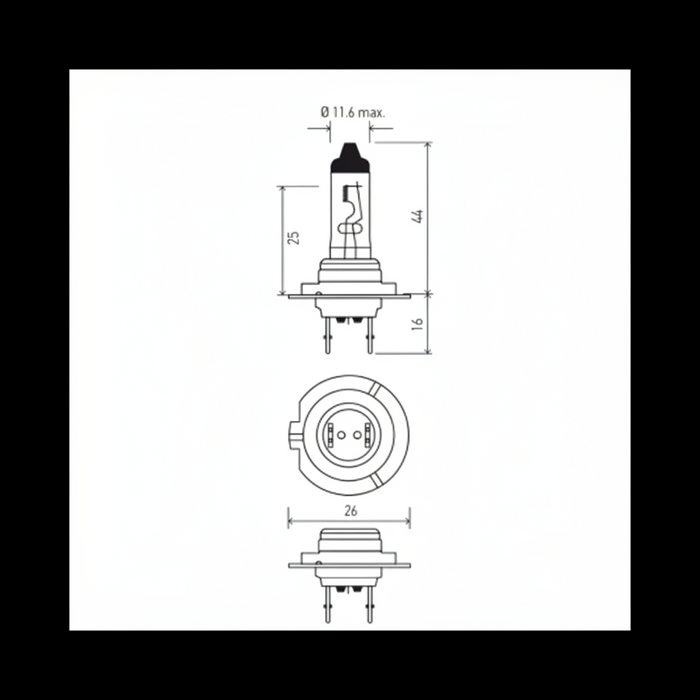 HELLA 12V 55W PX26D H7 Light Bulb