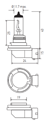 HELLA 12V 55W PGJ19-2 H11 Light Bulb