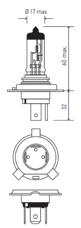 HELLA 12V 60/55W H4 Light Bulb