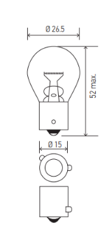 HELLA 12V 21W BAU15S PY21W AMBER Light Bulb