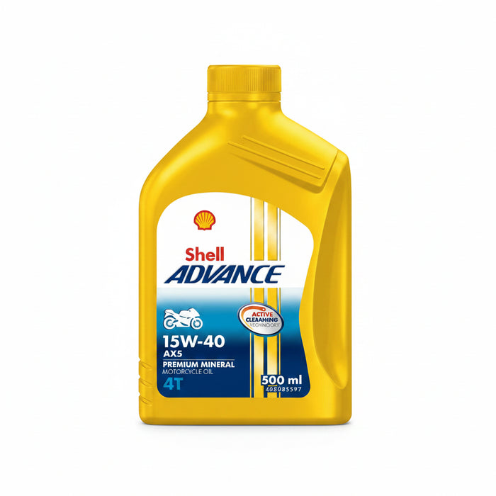 Shell Advance oil bottle on a white background