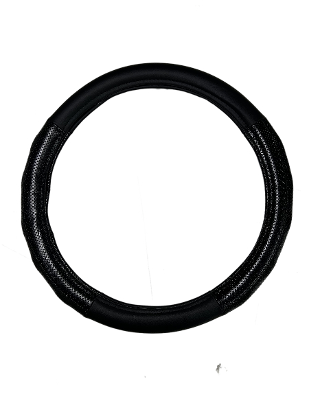 BLACK STEERING WHEEL COVER LARGE HSB TRADING