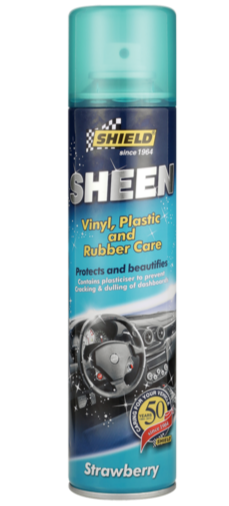 SHIELD SHEEN VINYL,PLASTIC & RUBBER CARE 300ML STRAWBERRY HSB Trading Online Store
