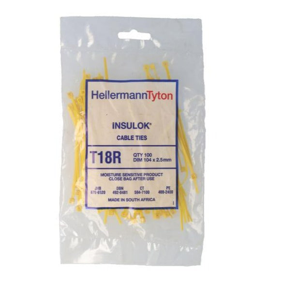 HELLERMANNTYTON YELLOW CABLE TIE 100 X 2.5 HSB Trading Online Store