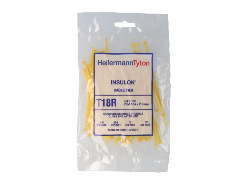 HELLERMANNTYTON YELLOW CABLE TIE 100 X 2.5 HSB Trading Online Store