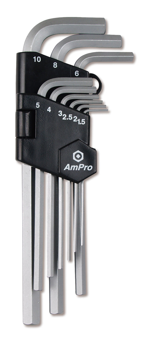 AMPRO 9PC LONG ARM HEX KEY WRENCH SET 1.5-10MM HSB Trading Online Store