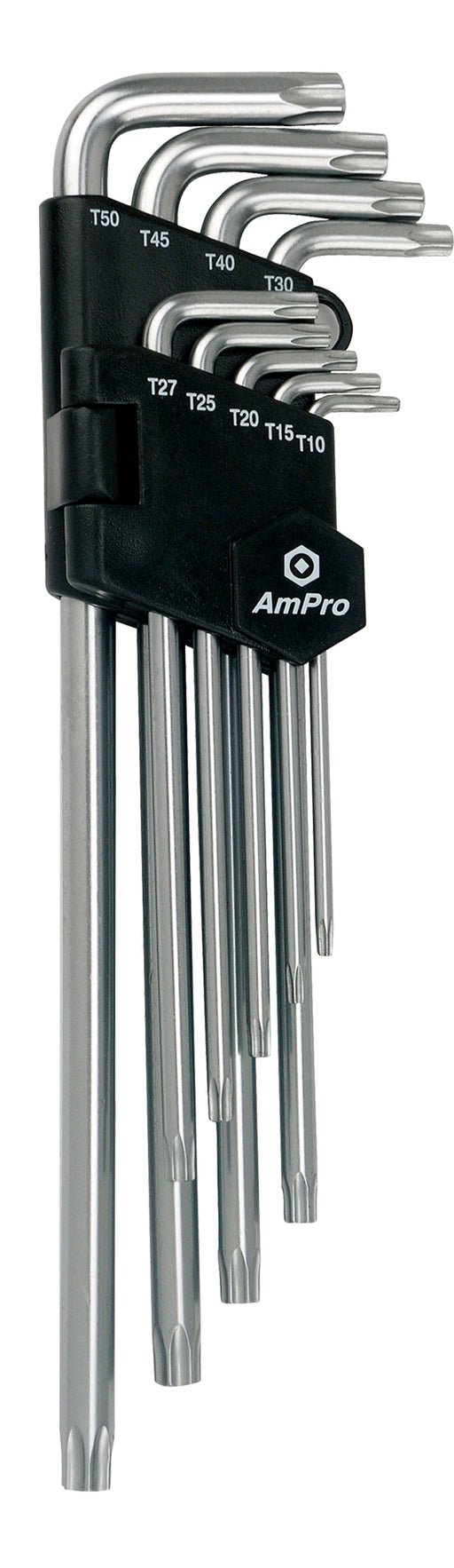 AMPRO 9PC LONG ARM STAR KEY WRENCH SET T10-T50 HSB Trading Online Store