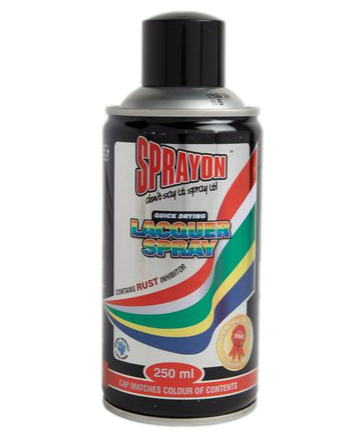 SPRAYON PAINT GLOSS BLACK 250ML HSB Trading Online Store